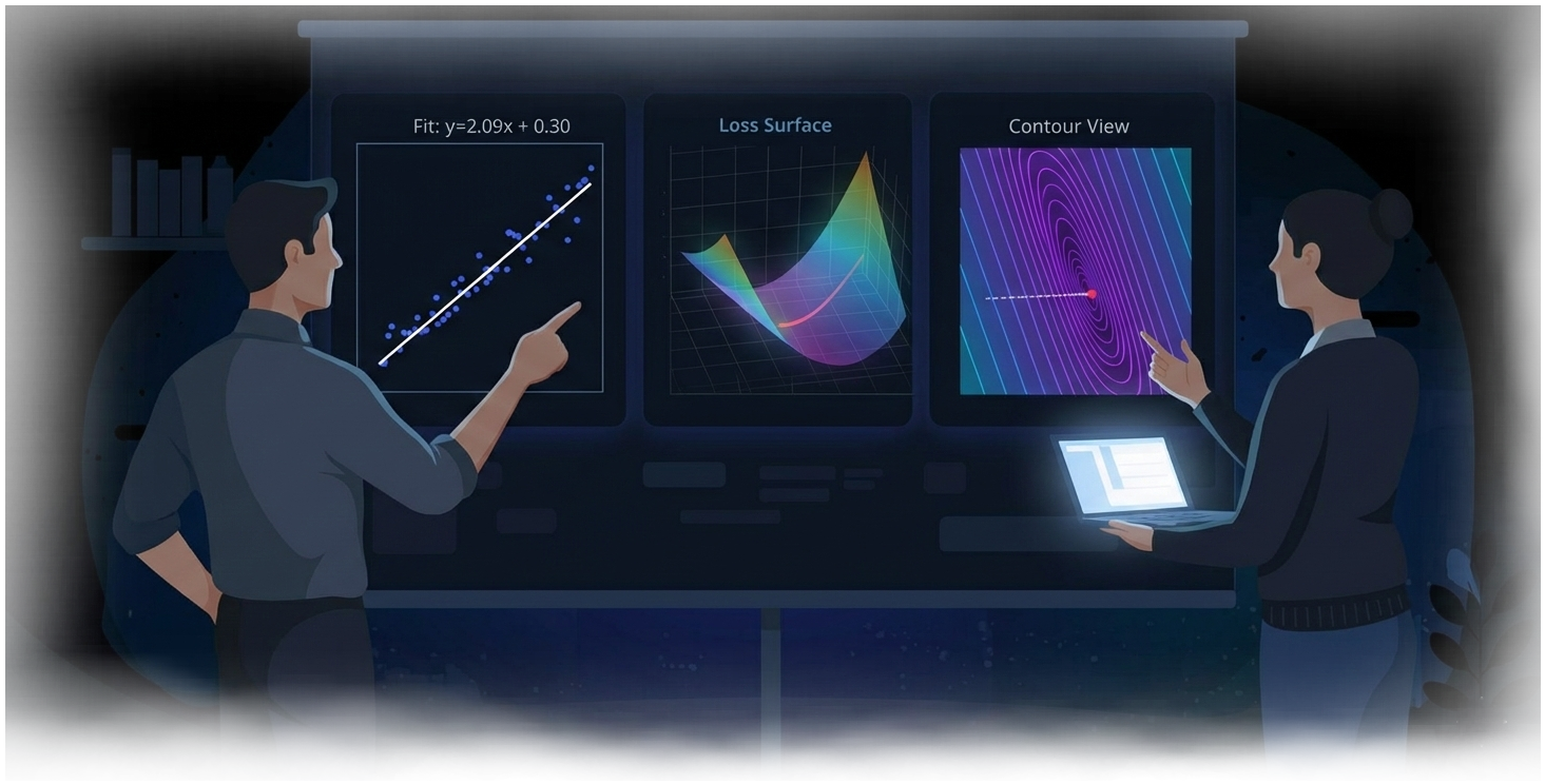Machine Learning concepts illustration (Dark Mode)